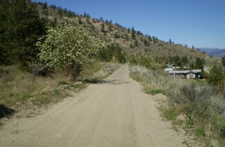 Heading north past Mt Nkwala, Kettle Valley Railway Penticton to Summerland, 2011-05.